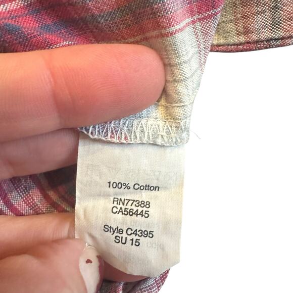 Madewell Womens plaid button down, raspberry blue Size XXS - Picture 5 of 6
